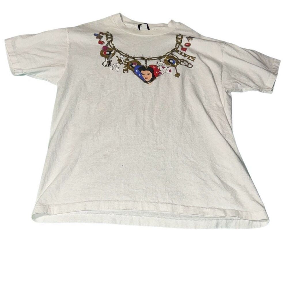 Vintage Elvis Presley Diamond Dust Tee‎ XL Single Stitch Graphic